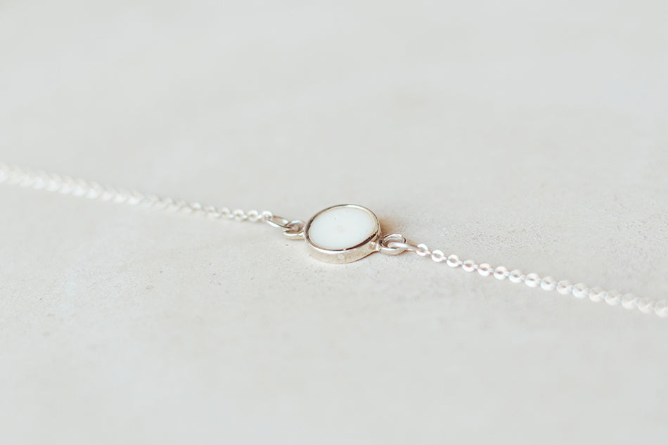 Pulsera de Circulo el Plata de Leche Materna