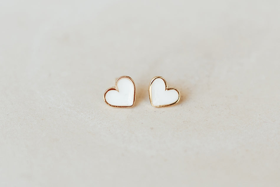 Aretes de Corazón en Plata y Baño de Oro